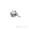 316L SURGICAL STEEL THREADLESS PUSH IN GOLDEN SUN SHAPE BEZEL CZ TOP PART